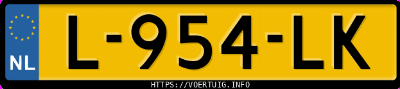 Kenteken afbeelding van L954LK, grijze &Scaron;koda Enyaq 80 Iv