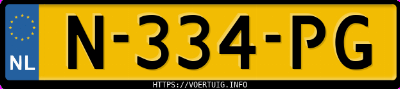 Kenteken afbeelding van N334PG, witte &Scaron;koda Enyaq 60 Iv