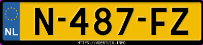 Kenteken afbeelding van N487FZ, grijze Škoda Enyaq 60 Iv