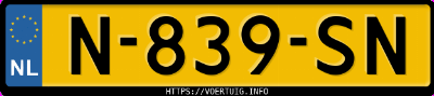 Kenteken afbeelding van N839SN, zwarte &Scaron;koda Enyaq 80 Iv