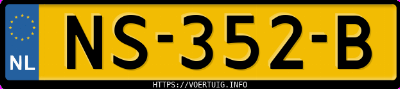 Kenteken afbeelding van NS352B, blauwe &Scaron;koda Fabia Combi Monte Carlo 1.2 Tsi Simply