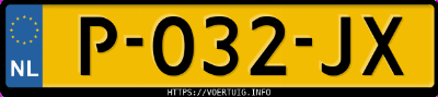 Kenteken afbeelding van P032JX, grijze Škoda Enyaq 80 Iv