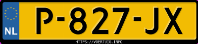 Kenteken afbeelding van P827JX, zwarte Škoda Enyaq 80 Iv