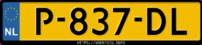 Kenteken afbeelding van P837DL, zwarte &Scaron;koda Fabia Sc. 1.2tsi C Gr