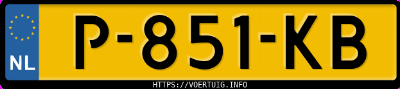 Kenteken afbeelding van P851KB, blauwe &Scaron;koda Enyaq 60 Iv