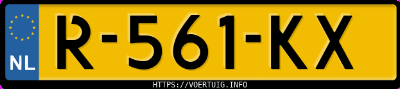 Kenteken afbeelding van R561KX, zwarte Škoda Octavia Rs Iv