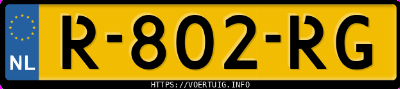 Kenteken afbeelding van R802RG, witte &Scaron;koda Octavia Rs Iv