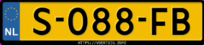 Kenteken afbeelding van S088FB, witte &Scaron;koda Enyaq 60 Iv
