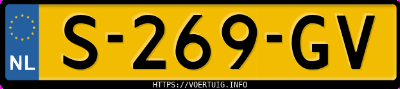 Kenteken afbeelding van S269GV, grijze &Scaron;koda Superb