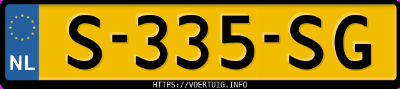 Kenteken afbeelding van S335SG, grijze Škoda Scala 1.0 Tsi