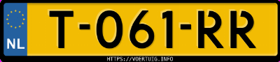 Kenteken afbeelding van T061RR, witte &Scaron;koda Enyaq 60 Iv