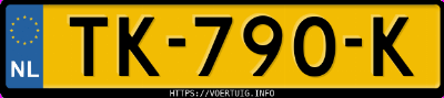 Kenteken afbeelding van TK790K, witte Škoda Fabia 1.0 Tsi