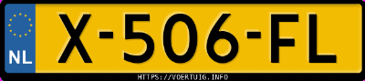 Kenteken afbeelding van X506FL, grijze &Scaron;koda Scala 1.0 Tsi