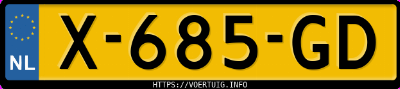 Kenteken afbeelding van X685GD, grijze &Scaron;koda Enyaq 60 Iv