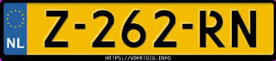 Kenteken afbeelding van Z262RN, zwarte Škoda Octavia Rs Iv