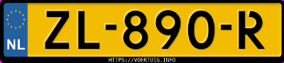 Kenteken afbeelding van ZL890R, witte &Scaron;koda Octavia C 1.0tsi Greentech