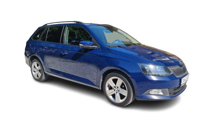 Afbeelding van 16TZLS, blauwe Škoda Fabia Combi 2.0 stationwagen