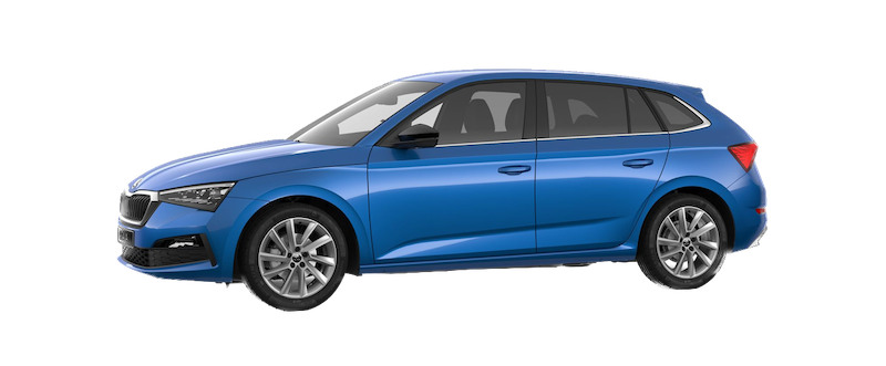 Afbeelding van S568HV, blauwe Škoda Scala hatchback