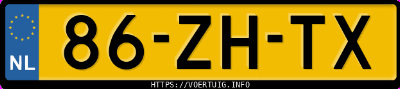 Kenteken afbeelding van 86ZHTX, blauwe Smart Roadster