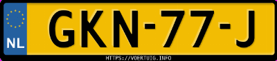 Kenteken afbeelding van GKN77J, grijze Smart 1 #1 Pulse