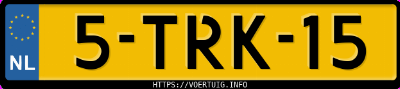 Kenteken afbeelding van 5TRK15, witte Subaru Forester 2.0i Awd