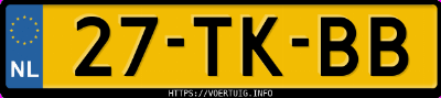Kenteken afbeelding van 27TKBB, oranje Suzuki SX4 1.6
