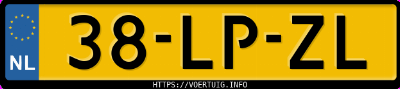 Kenteken afbeelding van 38LPZL, blauwe Suzuki Ignis