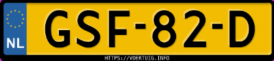 Kenteken afbeelding van GSF82D, blauwe Suzuki Vitara