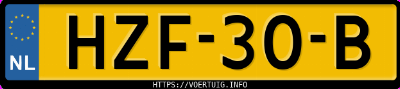 Kenteken afbeelding van HZF30B, grijze Suzuki Jimny