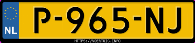 Kenteken afbeelding van P965NJ, zwarte Suzuki Baleno Baleno1.0 Turbo