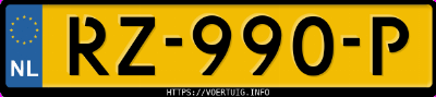 Kenteken afbeelding van RZ990P, rode Suzuki Swift 1.2