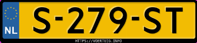 Kenteken afbeelding van S279ST, blauwe Suzuki SX4 S-C Sx4s-Cross 1.5