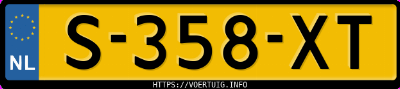 Kenteken afbeelding van S358XT, witte Suzuki Vitara