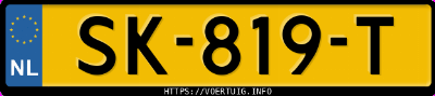 Kenteken afbeelding van SK819T, bruine Suzuki SX4 Sx4s-Cross 1.0t