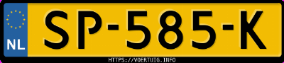 Kenteken afbeelding van SP585K, grijze Suzuki SX4 1.6