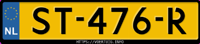 Kenteken afbeelding van ST476R, zwarte Suzuki Swift 1.2 Hybrid