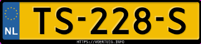 Kenteken afbeelding van TS228S, blauwe Suzuki SX4 Sx4s-Cross 1.0t