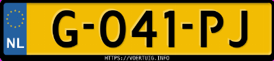 Kenteken afbeelding van G041PJ, grijze Tesla Model 3 Standard Range Plus
