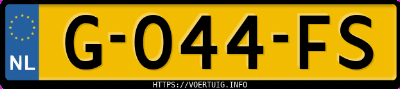 Kenteken afbeelding van G044FS, grijze Tesla Model 3 Standard Range Plus