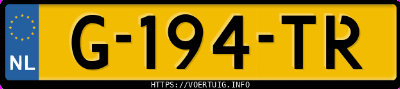 Kenteken afbeelding van G194TR, witte Tesla Model 3 Standard Range Plus