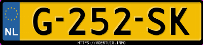Kenteken afbeelding van G252SK, grijze Tesla Model 3 Standard Range Plus