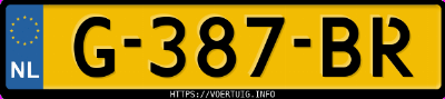 Kenteken afbeelding van G387BR, witte Tesla Model 3 Long Range
