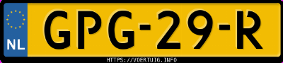 Kenteken afbeelding van GPG29R, zwarte Tesla Model Y Long Range Awd