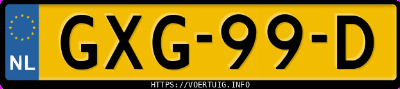 Kenteken afbeelding van GXG99D, grijze Tesla Model 3