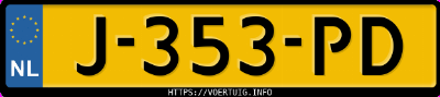 Kenteken afbeelding van J353PD, witte Tesla Model 3 Long Range Dual Motor