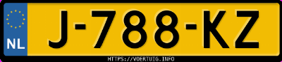 Kenteken afbeelding van J788KZ, witte Tesla Model 3 Standard Range Plus