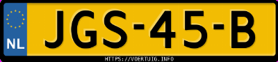 Kenteken afbeelding van JGS45B, witte Tesla Model Y
