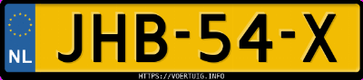 Kenteken afbeelding van JHB54X, witte Tesla Model Y