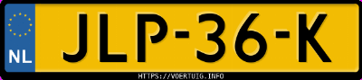 Kenteken afbeelding van JLP36K, grijze Tesla Model Y