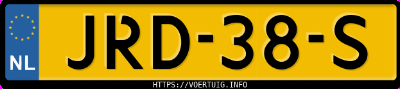 Kenteken afbeelding van JRD38S, witte Tesla Model Y
